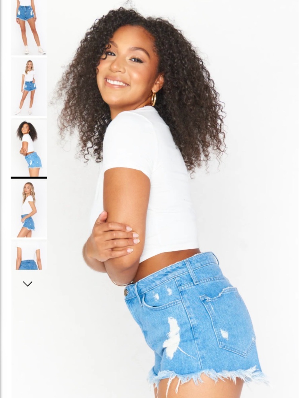Show Me Your Mumu Light Wash Distressed Denim Shorts Frayed Hem High Rise